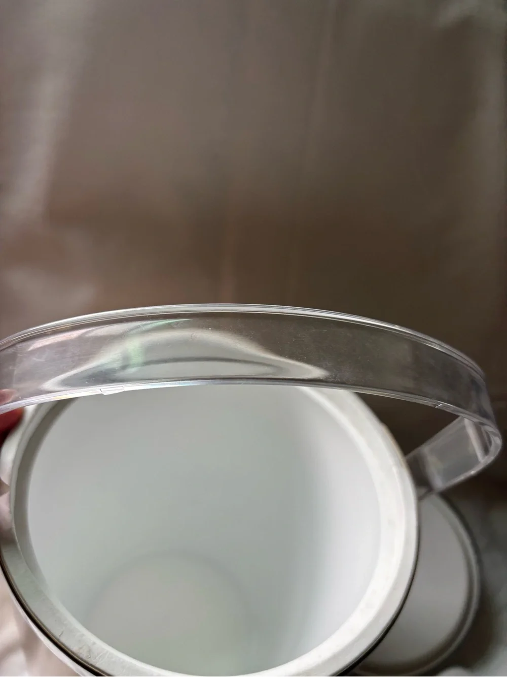 Brushed Gold Ice Bucket with Clear Handle
